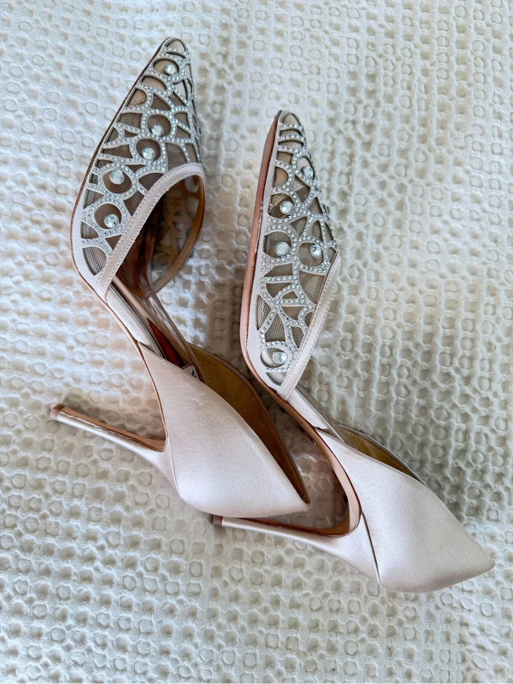 Badgley Mischka Marissa Crystal D’Orsay Pumps Heels 8.5